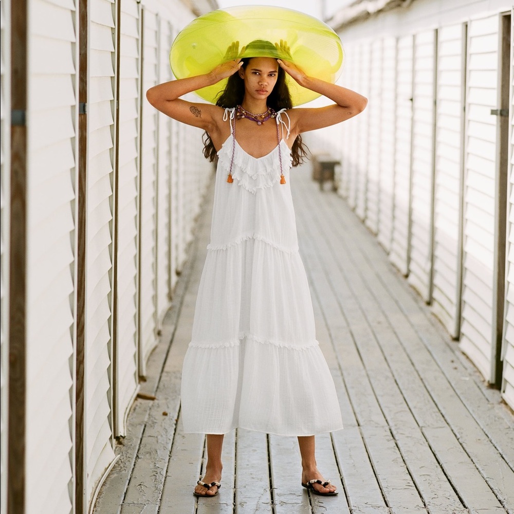 ZARA White Midi Dress- BLOGGER FAVE